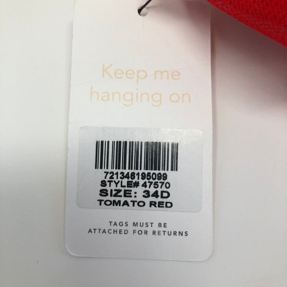 NWT Lively The Smooth Lace No-wire Push-up Bra Size 34D Red - Picture 6 of 6